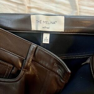 Aritzia Wilfred - The Melina Faux Leather Trousers - Mocha Brown - Size 6